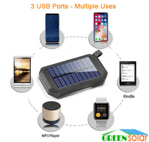 3 USB Ports Solar Panel Battery Charger